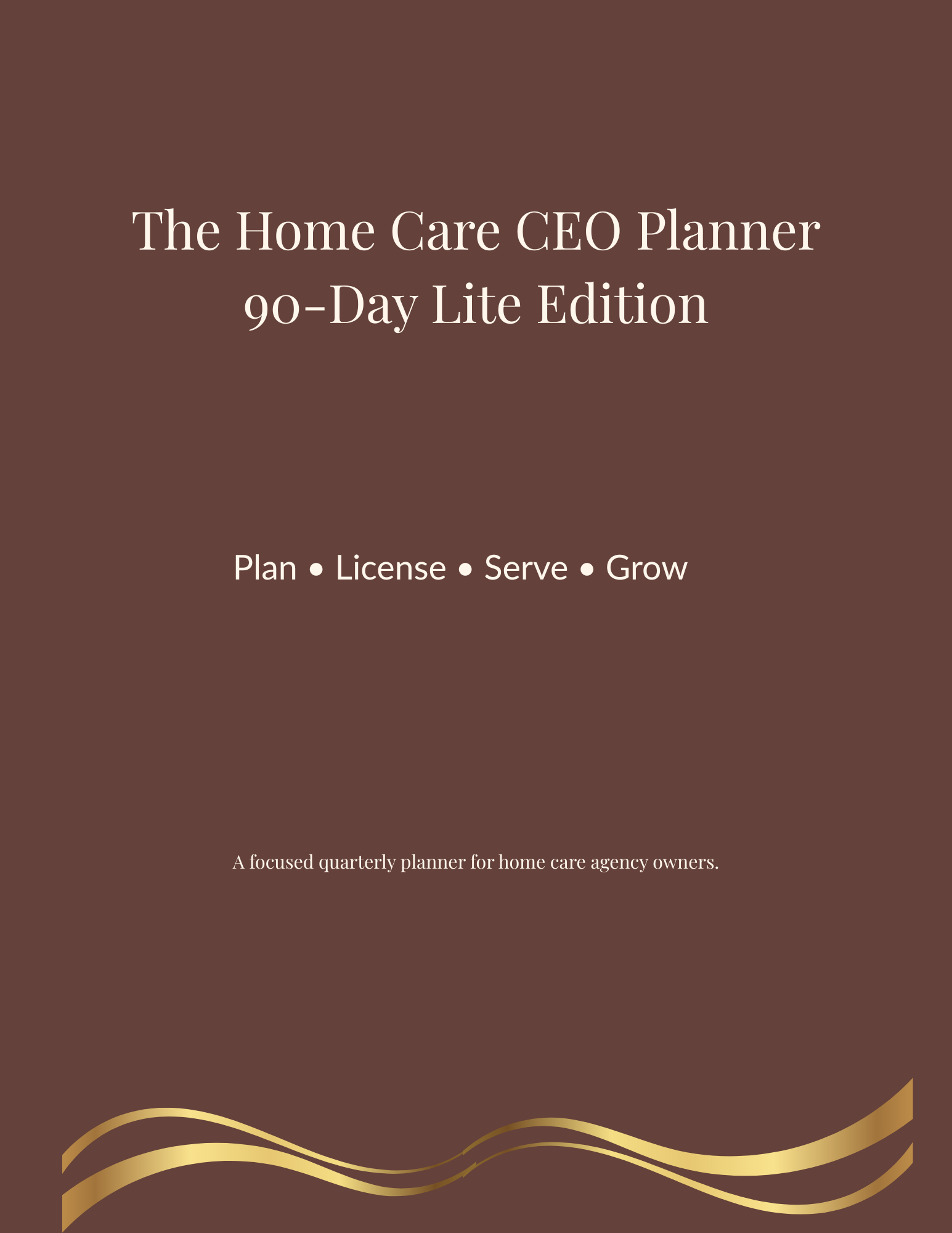 Home Care CEO Planner: 90-Day Lite Edition